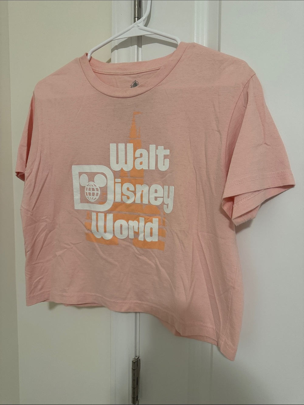 Disney Parks Walt Disney World Light Pink Cropped Women’s Graphic Tee